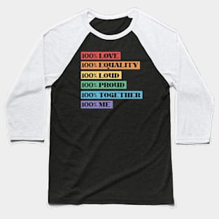 100% Love LGBT Baseball T-Shirt